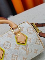 LV Crafty Speedy Nano Monogram Handbag with Detachable Crossbody Strap - Image 16
