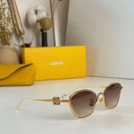 LOEWE Thin Metal Frame Sunglasses, Polygonal / Double‑Bridge Aviator - Image 8
