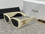 Celine 3D LOGO Vintage Oval/Rectangular Wide Temple Sunglasses - Image 10
