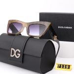 D&G Cat Eye Rectangular Metal Logo Sunglasses,Wide Temples - Image 3