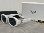 Celine 3D LOGO Vintage Oval/Rectangular Wide Temple Sunglasses - Image 15