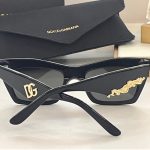 D&G Cat Eye Rectangular Metal Logo Sunglasses,Wide Temples - Image 10