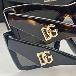 D&G Cat Eye Rectangular Metal Logo Sunglasses,Wide Temples - Image 11