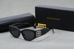 Balenciaga Retro Fashion Oversized Metal Logo Sunglasses, Cat‑Eye / Narrow Rectangular