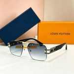 LV Gradient Polygonal Sunglasses Print‑Inlay/Hollow‑Carved Metal Frame - Image 13
