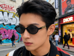 Dior Vintage Fashion Trend Prominent 3D Logo Temple Oval Lenses Sunglasses - Image 8