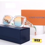 LV Large Square Metal‑Logo & One‑Piece Printed Mirror Shield Sunglasses - Image 5
