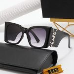 YSL Wide Temples 3D Metal Logo Sunglasses, Oversized Square / Vintage Cat‑Eye Round Styles - Image 11