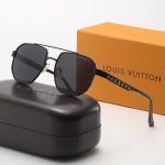 LV Gradient Polygonal Sunglasses Print‑Inlay/Hollow‑Carved Metal Frame - Image 3