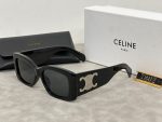Celine 3D LOGO Vintage Oval/Rectangular Wide Temple Sunglasses - Image 6