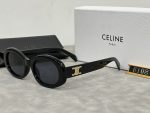 Celine 3D LOGO Vintage Oval/Rectangular Wide Temple Sunglasses - Image 14