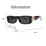 Balenciaga Retro Fashion Oversized Metal Logo Sunglasses, Cat‑Eye / Narrow Rectangular - Image 8
