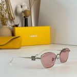LOEWE Thin Metal Frame Sunglasses, Polygonal / Double‑Bridge Aviator - Image 12