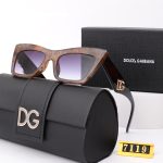 D&G Cat Eye Rectangular Metal Logo Sunglasses,Wide Temples - Image 4