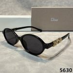 Dior Vintage Fashion Trend Prominent 3D Logo Temple Oval Lenses Sunglasses - Image 2