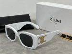 Celine 3D LOGO Vintage Oval/Rectangular Wide Temple Sunglasses - Image 8