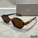 Dior Vintage Fashion Trend Prominent 3D Logo Temple Oval Lenses Sunglasses - Image 7
