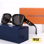 LV Large Square Metal‑Logo & One‑Piece Printed Mirror Shield Sunglasses