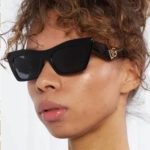 D&G Cat Eye Rectangular Metal Logo Sunglasses,Wide Temples - Image 12