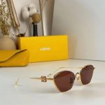 LOEWE Thin Metal Frame Sunglasses, Polygonal / Double‑Bridge Aviator - Image 10