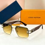 LV Gradient Polygonal Sunglasses Print‑Inlay/Hollow‑Carved Metal Frame - Image 10