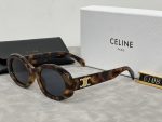 Celine 3D LOGO Vintage Oval/Rectangular Wide Temple Sunglasses - Image 13