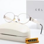 Celine Vintage Fashion Oval Sunglasses,Metal Temples with 3D Logo - Image 10