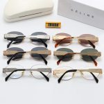 Celine Vintage Fashion Oval Sunglasses,Metal Temples with 3D Logo - Image 11