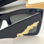 D&G Cat Eye Rectangular Metal Logo Sunglasses,Wide Temples - Image 9
