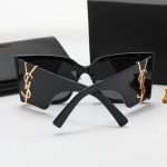YSL Wide Temples 3D Metal Logo Sunglasses, Oversized Square / Vintage Cat‑Eye Round Styles - Image 2