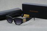 Balenciaga Retro Fashion Oversized Metal Logo Sunglasses, Cat‑Eye / Narrow Rectangular - Image 2