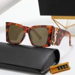 YSL Wide Temples 3D Metal Logo Sunglasses, Oversized Square / Vintage Cat‑Eye Round Styles - Image 5