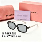 Miu Miu Women Sunglasses, Cat‑Eye/Rounded Square/Vintage Oval/Diamond Style - Image 4