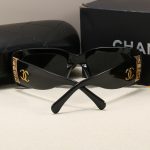 Chanel Wide‑Temple Sunglasses with Double‑C Metal Logo, Hollow‑Out Decoration / Quilted‑Pattern Temples - Image 2