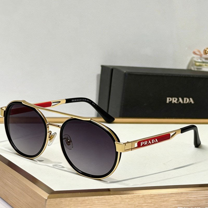 199ab71b Prada Vintage Double‑Bridge Aviator Gradient Sunglasses,Polygonal/Round/Square Frame - Image 1