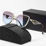 Prada Triangle‑Logo Metal Frame Sunglasses with Gradient Lenses, Polygonal / Butterfly / Double‑Bridge Frame - Image 14
