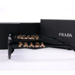 Prada Metal‑Letter Logo Gradient Sunglasses, Cat‑Eye/Narrow Square Frame - Image 2