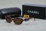 Chanel Vintage Cat‑Eye Fashion Sunglasses, Bow Decor / Chain‑Trimmed - Image 6