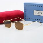 Gucci 3D Hollow‑Out Logo Metal Small‑Frame Sunglasses,Polygon/Rounded‑square Double‑Bridge - Image 11