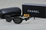 Chanel Vintage Cat‑Eye Fashion Sunglasses, Bow Decor / Chain‑Trimmed - Image 2