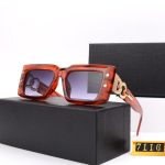 Balmain Vintage Square Thick-Frame Sunglasses with Gold Double-Ring Temple Detail - Image 10