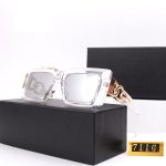 Balmain Vintage Square Thick-Frame Sunglasses with Gold Double-Ring Temple Detail - Image 9