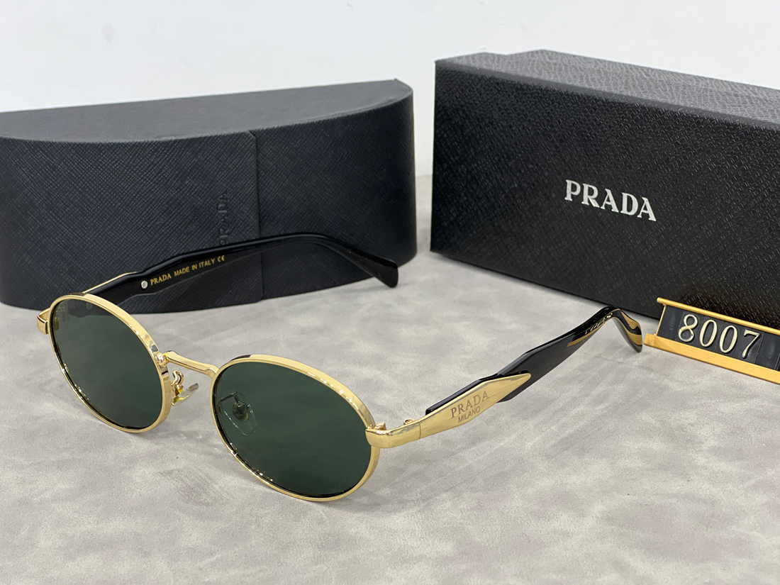 6e67a2a0 Prada Vintage Oval Small‑Frame Sunglasses,Cat‑Eye /Metal Frame - Image 1