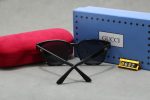 Gucci Vintage Fashion Trend Double‑G Logo Temple Square Frame Sunglasses - Image 3