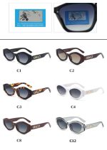Gucci Wide Temple Sunglasses,Rhinestone Full‑Print Logo Square/3D Metal Logo Temple Polygonal Cat‑Eye - Image 13