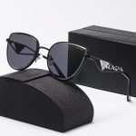 Prada Triangle‑Logo Metal Frame Sunglasses with Gradient Lenses, Polygonal / Butterfly / Double‑Bridge Frame - Image 16