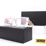 Balmain Vintage Square Thick-Frame Sunglasses with Gold Double-Ring Temple Detail - Image 7