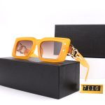 Balmain Vintage Square Thick-Frame Sunglasses with Gold Double-Ring Temple Detail - Image 8