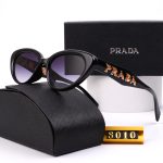 Prada Metal‑Letter Logo Gradient Sunglasses, Cat‑Eye/Narrow Square Frame