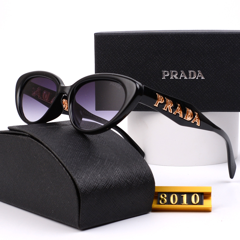 92c5eb3d Prada Metal‑Letter Logo Gradient Sunglasses, Cat‑Eye/Narrow Square Frame - Image 1